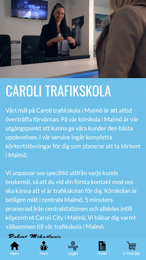 Android application Caroli Trafikskola screenshort