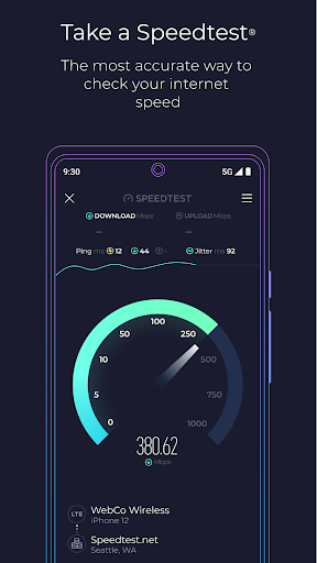 Android application Speedtest by Ookla screenshort