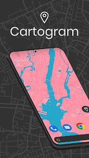 Cartogram - Live Map Wallpaper Tangkapan layar