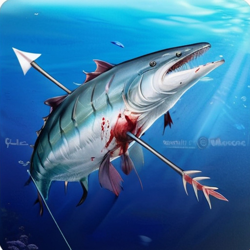 Fish hunter game underwater logo