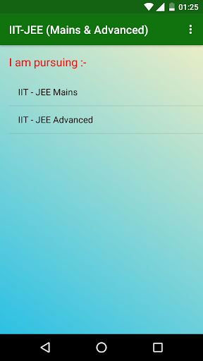 IIT-JEE (Mains & Advanced) Screen 2
