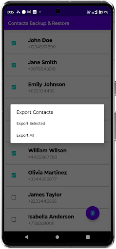 Contact Backup PDF VCF  Excel