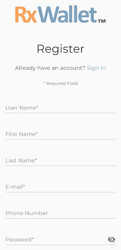 RxWallet ePrescription Shopper Screen 2