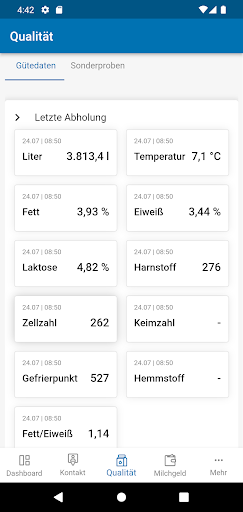 myMilk App Screen 2