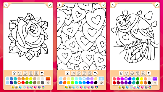 Valentines love coloring book 17.6.6 screenshots 16