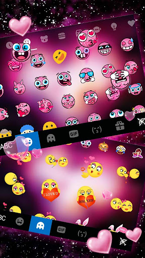 Pink Heart Nebula Keyboard The Screen 2