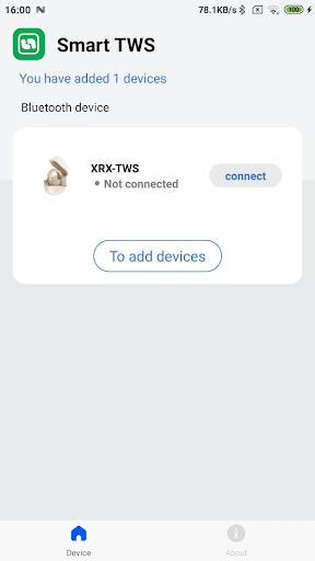 Android application Smart TWS screenshort