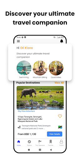Android application Vacay Experience screenshort