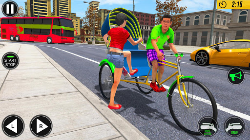 Bicycle Rickshaw Driving Games MOD APK (Premium/Unlocked) screenshots 1