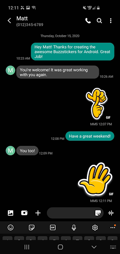 Screenshot of BuzzStickers