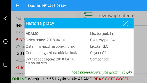 Android application EUROTRONIC MOBILE TST screenshort