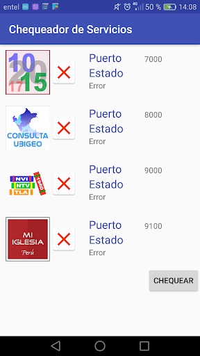 Chequeador de Servicios Screen 2