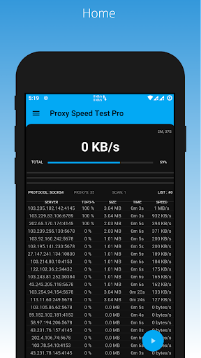 Android application Proxy Speed Test App Pro screenshort