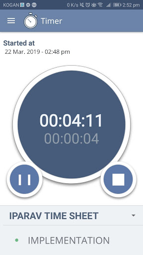 Android application iParaV Time Management Team screenshort
