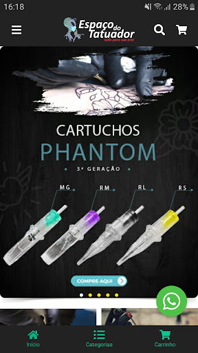 Android application Espaço do Tatuador screenshort