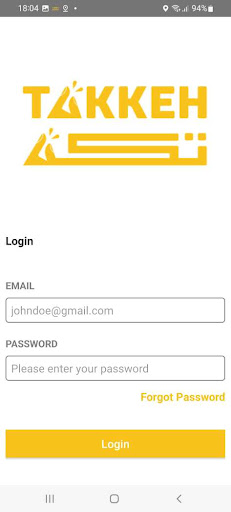 Android application Takkeh Partner screenshort