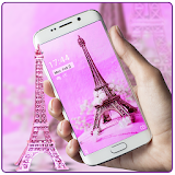 Pink eiffel tower paris theme icon