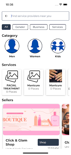 Android application Click and Glam screenshort