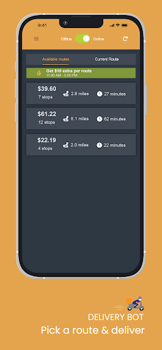Android application Delivery Bot Driver screenshort