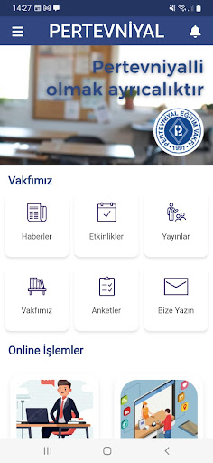 Android application Pertevniyal Eğitim Vakfı screenshort