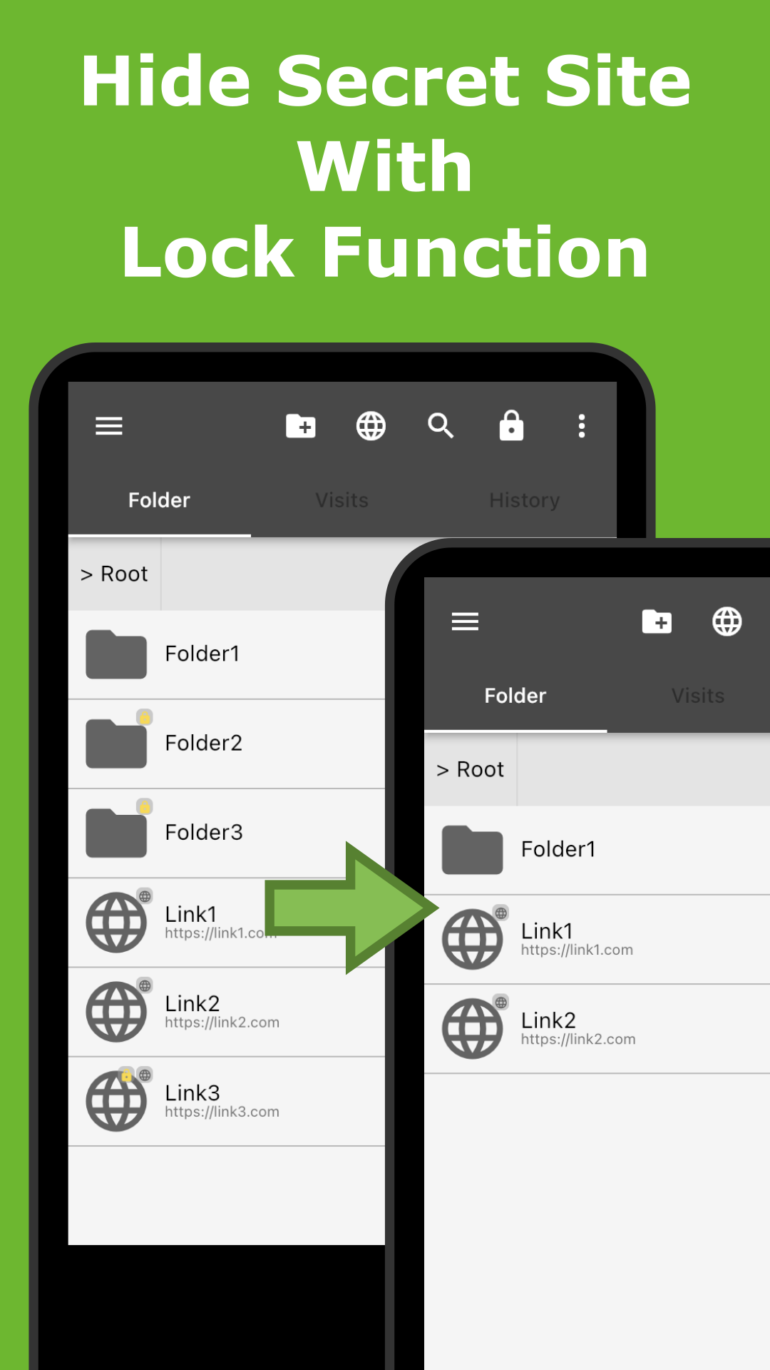 Android application Bookmark Folder (Key) screenshort