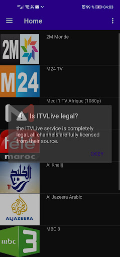 Android application ITVLIVE screenshort