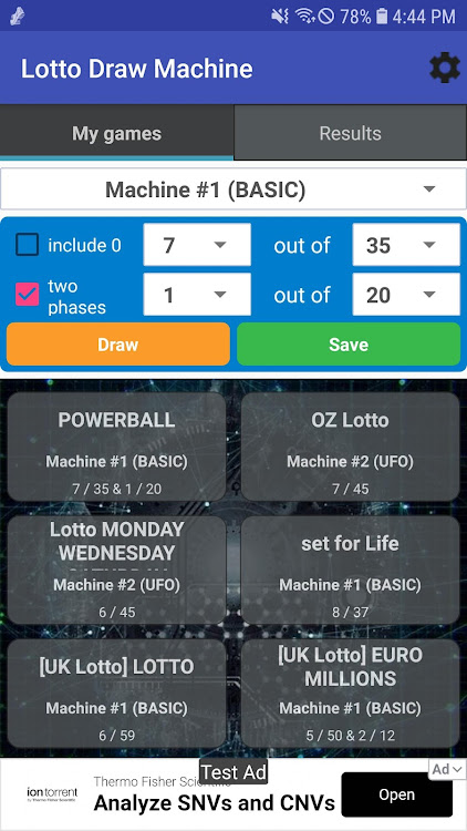 Lotto Machine - 2D Generator - 2.2.2 - (Android)