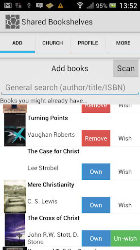 Android application SharedBookshelves screenshort