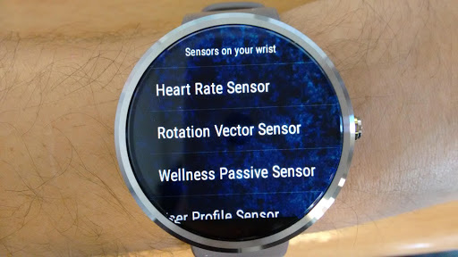 Android application Wrist Sensors screenshort