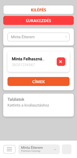 Android application Orsys Éttermi Szoftver screenshort