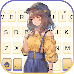 Cover Image of Tải xuống Pretty Mail Hat Girl Keyboard  APK