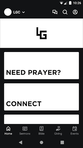 Android application Living Grace Church Texas screenshort