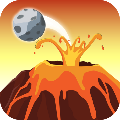 Escape jump from lava volcano logo
