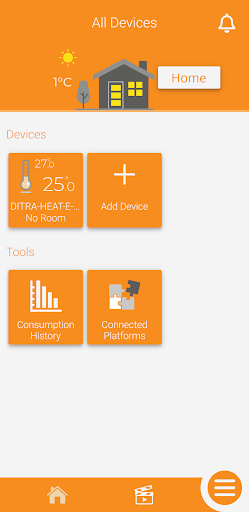 Android application Schluter Smart Thermostat screenshort