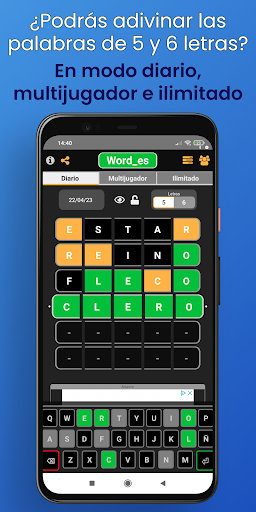 Android application Wordes - Español e ilimitado screenshort