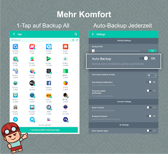 App Backup Restore Transfer Bildschirmfoto