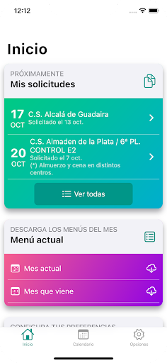 Android application Menús Guardias screenshort