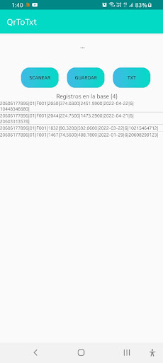 Android application QRToTxt screenshort