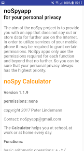 noSpy Calculator (free, no permissions, no ad)