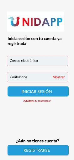 Android application UnidApp screenshort