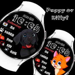 Cute Puppy & Kitty Animal face poster 8