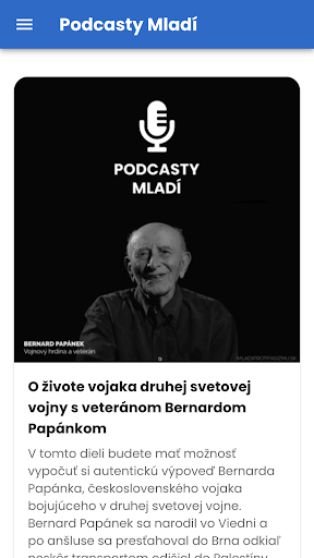 Android application Podcasty Mladí screenshort