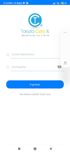 Android application Tarjeta Cero screenshort