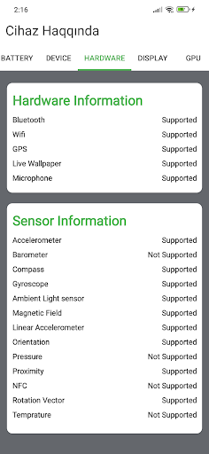 Mobil Cihaz Haqqında Məlumat Screen 3