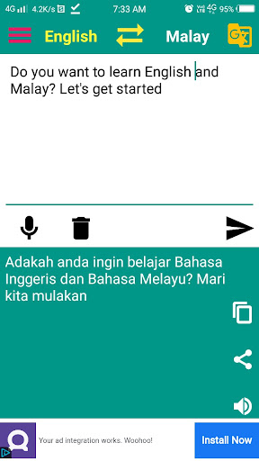 English to Malay Translator Screen 2