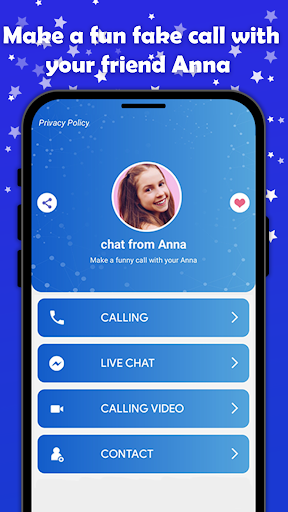 Android application fake call Video for anna screenshort