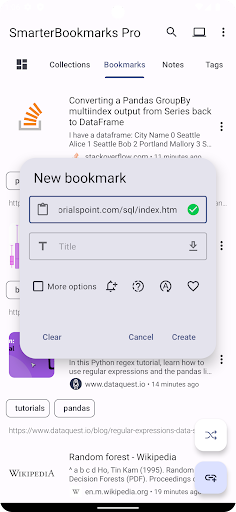 Screenshot of Smarter Bookmarks
