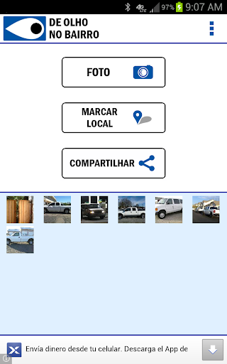 Visualização do aplicativo