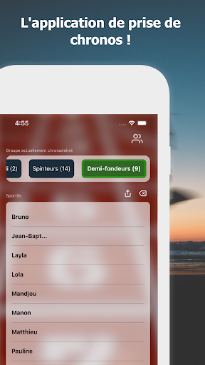 Android application Chronomètre coach & professeur screenshort