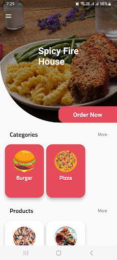 Android application Order Foods screenshort